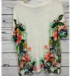 Tommy Bahama Women's  Linen Blend Floral T-Shirt White/Green Size L Photo 6