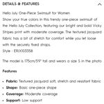 Roxy  hello July red white strip one piece swim size medium Photo 4