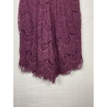 Free People  Mini Slip Dress Sz‎ XS Lace Eyelash Burgundy Red Bodycon Semi Sheer Photo 3