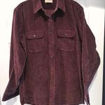 L.L.Bean  BURGANDY CORTAROY BUTTON UP SHIRT SIZE MEN L Photo 0