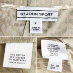 St. John  Sport Tan Jacquard Pants Size 2 Textured Straight Leg Animal Print VTG Photo 9