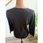 Jack B Quick Vintage Christmas Sweater Santa Presents Embroidered Size PS Black Photo 2