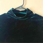 ZARA | Emerald Green Velour Short Sleeve Mock Neck Top Sz M Photo 3