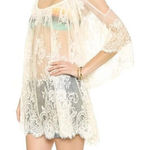 Free People  Cream Cold Shoulder Lace Cover Up Blouse Swimsuit Cover Size XS/S Photo 0