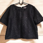 Chelsea 28 sequin crop top Women's Size L Large Dressy Work Party Blouse‎ Photo 0