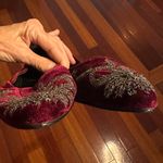 barney's new york Velvet Embellished Flats Burgundy Ballet 36 Size 6 Preppy Glam Photo 6