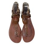 White House | Black Market WHBM Aviva Gladiator Sandal Brown Snake size 8.5 Back Zip Photo 2