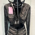 Avec Les Filles  RUCHED LACE CUTOUT BACK MINIDRESS IN BLACK Size Small NWT Photo 5