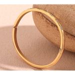 Boutique NEW Elegant Gold Plated 316L Bangle Bracelet Square Simulated Diamonds, 6-9” Photo 5