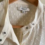 Madewell  Silk Pleated Pintuck Tank Top in‎ Pearl Womens Sz XS Blouse Embroidered Photo 2