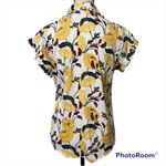 Modcloth  medium womens short sleeve ruffle button down boho floral retro print Photo 9