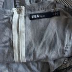 INA  [i:na] Women's Size Small Black White Stripe Off Shoulder Chiffon Ruffle Top Photo 9