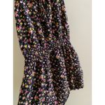 Mossimo Floral Smocked Waist Dress Womens XS Tie Front Sleeveless Black Photo 2