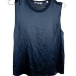 Vince  Navy Silk Front Sleeveless Tank Top Photo 1