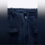 ZARA Blue Oversized Baggy Cargo Denim Pants Size Medium Photo 4