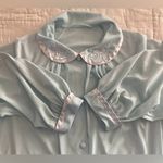 Vintage Gossard Artemis Nightgown Womens Medium Ice Blue Nylon Robe Button Up Photo 9