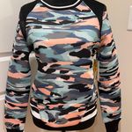 C&C California Scuba and Mesh Boxy Pastel Camo Striped Trim Sweatshirt Photo 0
