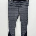 Lululemon Cyber Stripe Deep Coal Black Run Inspire Crop Leggings Womens Size 4 Photo 0