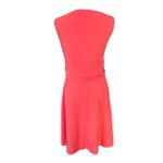 Lands' End Lands’ End Sz M 10 12 Dress Sleeveless Faux Wrap Stretch Jersey Knit Coral Pima Photo 1