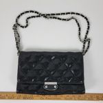 Judith Ripka Women's Clutch Black Stingray Quilted Leather Convertible Chain Photo 14
