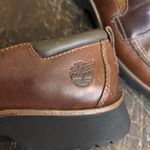 Timberland Women's Brown Leather Loafers Moc Toe Lug Sole Size 8 Y2K Vintage Photo 8