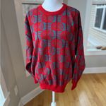 Vintage 70’s Aspen Ski Red Blue Intarsia Pattern Crewneck Sweater Sz XL Photo 5