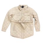 Brave Soul Diamond Quilted Belted Jacket in Stone, Size 8 Photo 0