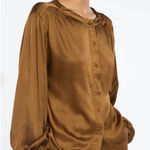 Lacausa ‎ Devi Satin Buttoned Blouse Sz S Photo 0