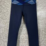 Lululemon Blue Patchwork Wunder Under Crop III Leggings - Size 6 - Full On Luon Photo 3