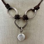 Silpada Sterling Silver & Leather Coin Pearl Necklace Photo 1