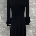 Vince Camuto Black Long Sleeve Sweater Dress with Ruffle Cuffs Photo 0