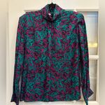 Pendleton Vintage Country Sophisticates by  Blouse Art To Wear Floral Teal Size 8 Photo 10