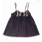 Victoria's Secret  VS Y2K Black Babydoll Lingerie Lace Trim Sleep Cami Top Size L Photo 0