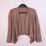 Zara Faux Vegan Suede Open Front Waterfall Asymmetrical Hemline Cardigan Sweater Photo 0