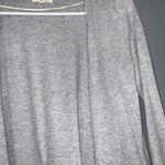 Lou & grey LOFT Gray & White Striped SemiSheer Lightweight Short Cardigan XS Photo 2