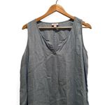 Pure J.Jill Blue Sleeveless Kantha Quilt Stitched Linen Long Dress Large Tall Photo 6