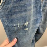 Free People  Distressed Denim Skinny Overalls Photo 3
