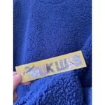NWT Muk Luks Womens 2X Blue Sherpa Pullover Crew Neck Oversized Cozy Sweatshirt Size XXL Photo 2