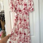 Primark Pink Floral Midi Dress with Slits and Tie Back Photo 4