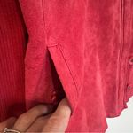 Tehama Nancy Haley Suede Ribbed Knit Sleeves Jacket Women's Medium‎ Fuchsia Pink Photo 5