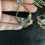 Peacock Gold and Purple Rhinestone Hairpin/Clip with matching earrings Photo 7