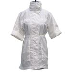 Cache White Front Zip Hooded Windbreaker Jacket Top Lined Snap Front $158 NWT Photo 2