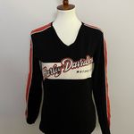 Harley Davidson Vintage Top Long Sleeve Embroidered Patch Logo All Over Graphic Photo 0