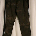 Brave Soul Men's Large 100% Cotton Dark Camo Cuffed Chino Khaki Drawstring Pants Photo 1