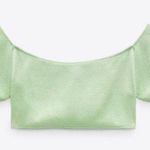 ZARA Mint Green Crop Shirt or Swim Bikini Top Large Photo 0