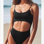 Amazon Cut Out Front Swimsuit Lace Up Back High Cut Monokini One Piece Large Photo 0