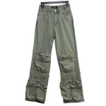 Akira NWT S Green Utility Cargo Pants Pockets Streetwear Y2K Grunge Cyberpunk Photo 1