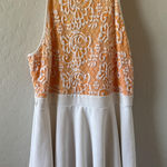 Honey and Rosie Dress Womens 15 Orange White Lace Spaghetti Straps Summer Party Photo 0