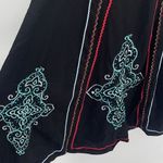 Saint Tropez West Womens Embroidered Lined Linen Blend Flare Skirt Black Size 8 Photo 2