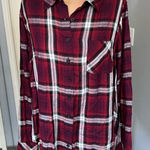 Torrid  Lizzie Burgundy Plaid Button Up Shirt‎ Photo 0